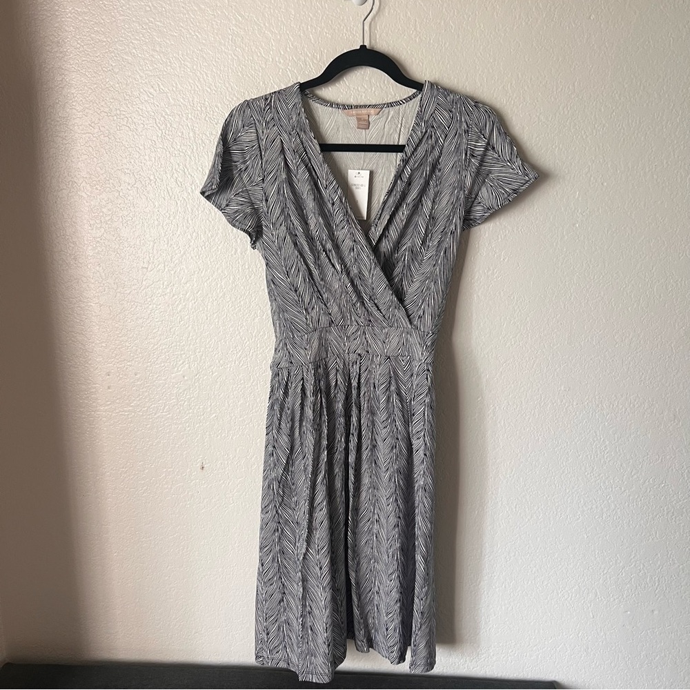 Banana Republic Black and White Zebra Print Fit and Flare Dress